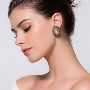 Mix No. 6 Gold and Silver Oval Earrings